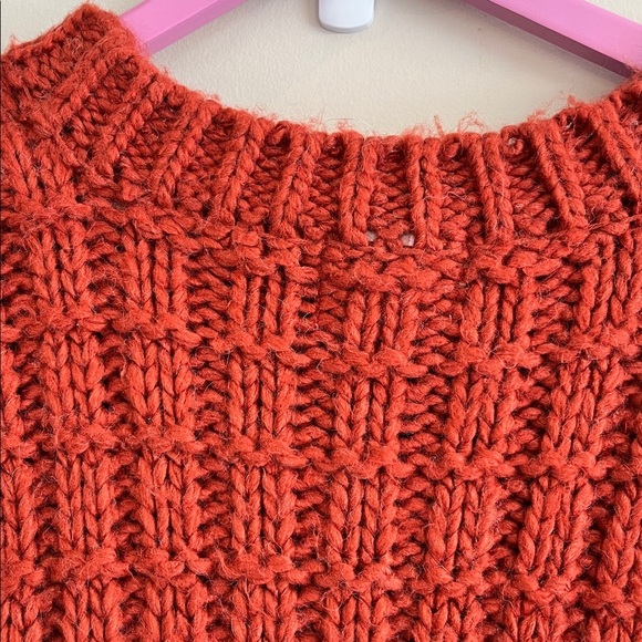 Moon River Size Large Fisherman Grunge Wool Blend Red Crewneck Sweater - Picture 7 of 7